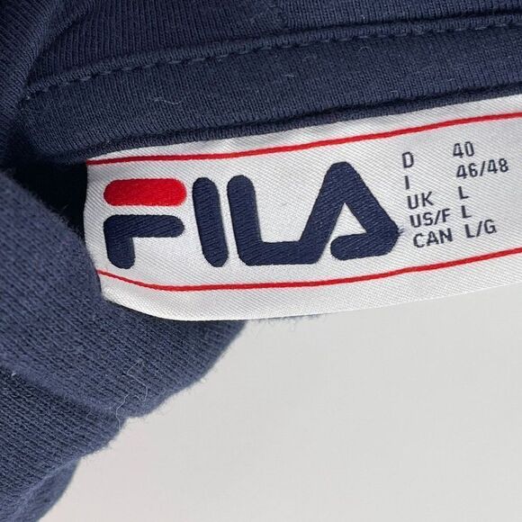2/$30 FILA Luciana Cropped Raw Hem Long Sleeve Hoodie Sweatshirt Pullover Large - Picture 7 of 10